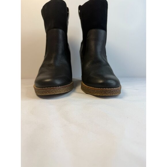 Dolce Vita Pavlos Wedge Heel Womens Size 9.5 Black Leather Suede Booties Casual - Picture 5 of 11